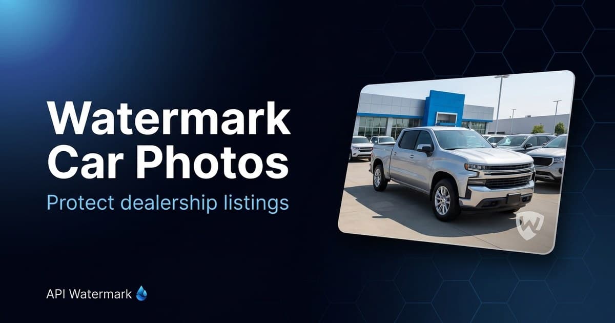 Watermarking for car dealerships — API Watermark