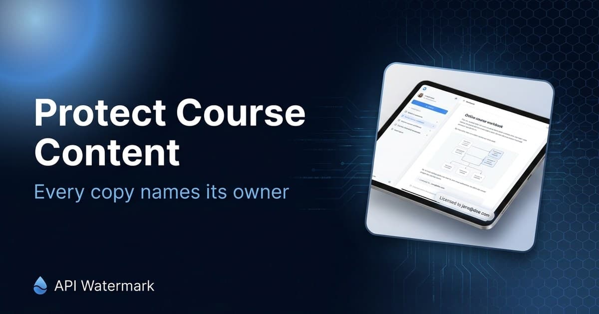 Watermarking for course creators — API Watermark