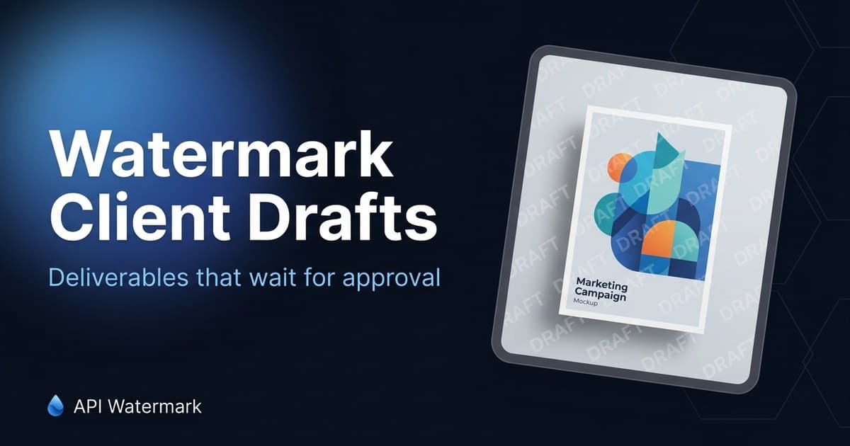 Watermarking for marketing agencies — API Watermark